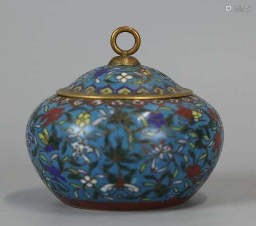 Chinese gilt cloisonne cover jar, 19th c.