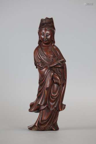 Chinese boxwood carving of Guanyin, 19th c.