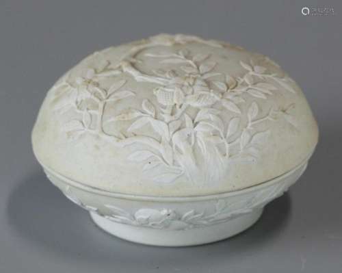 Chinese white glazed porcelain cover box