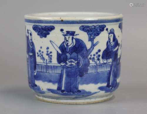 Chinese blue & white porcelain censer, 19th c.