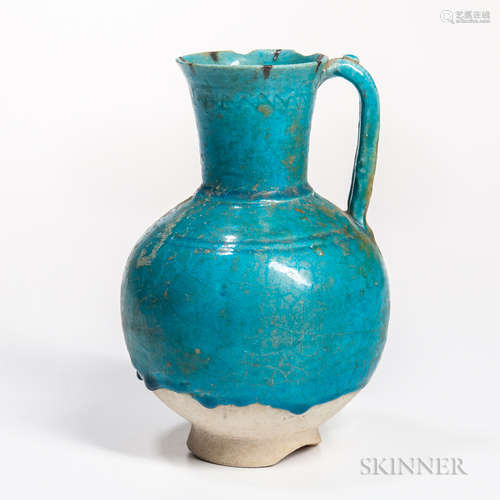 Kashan Turquoise-glazed Ewer