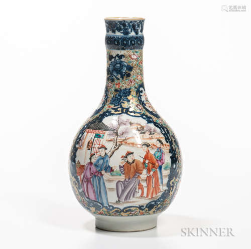 Gilt Famille Rose Bottle Vase