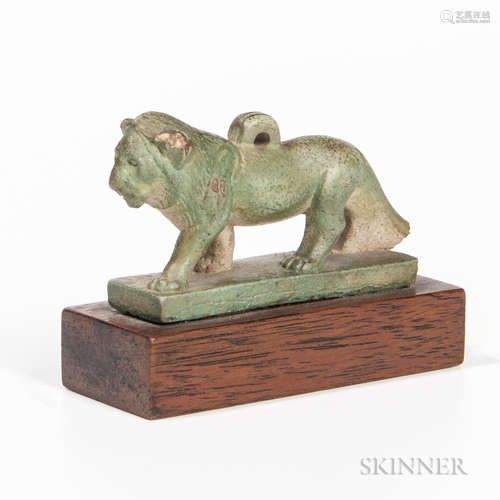 Faience Striding Lion Amulet