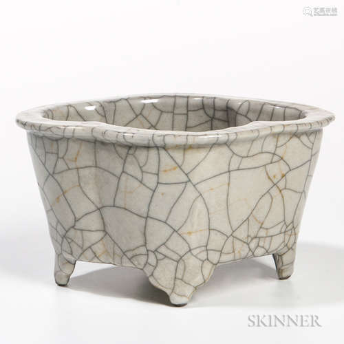 Crackle-glazed Narcissus Planter