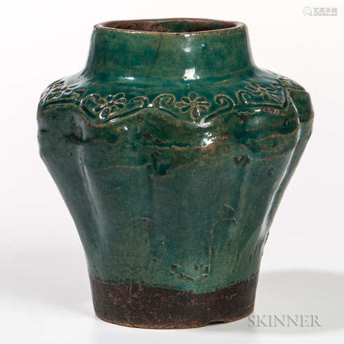 Turquoise-glazed Pottery Jar