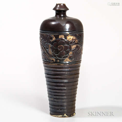 Cizhou-style Brown-glazed Meiping Vase