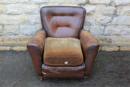 Two Vintage Leather Armchairs.