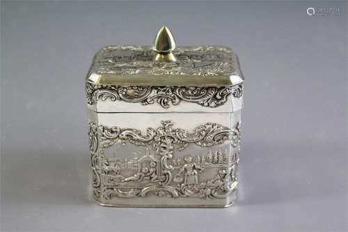 A Dutch Silver Tea Caddy