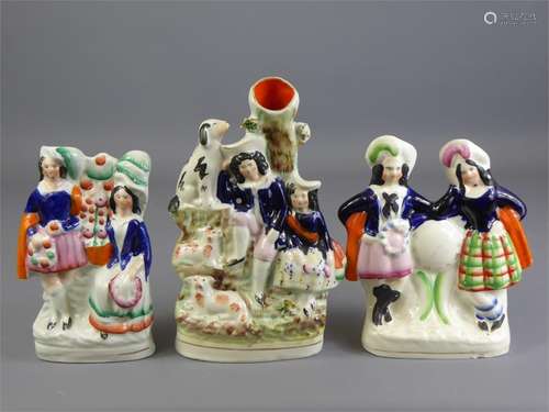 Three Mid-19th Century Staffordshire Flat-Back Figures