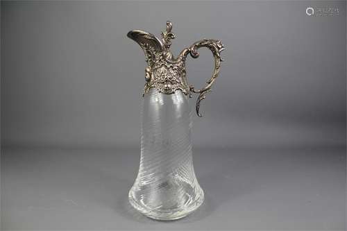 A Continental Silver Wine Decanter