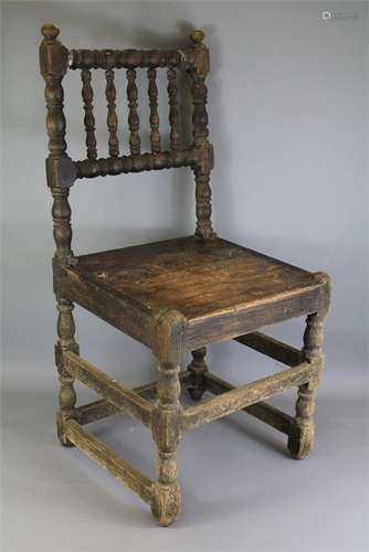 Two Antique Hand-carved Oak Chairs