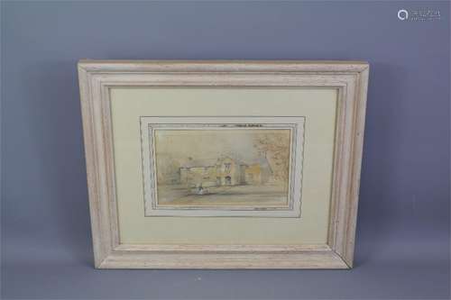 A 19th Century Pencil and Wash Painting.