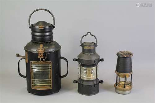 A Black Enamel D & L Ship's Lantern