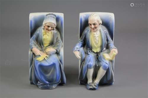 A Pair of Victorian Porcelain Bookends.