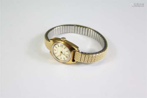 A Lady's Longines Gold-Plated Wrist Watch