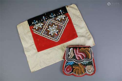 An American Native Indian Double-Sided Beadwork Purse