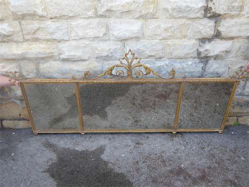 A Continental Gilt Wrought Iron Mirror