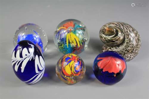 A Collection of Glass Paperweights