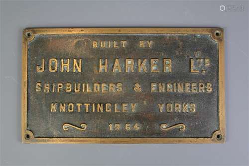 Maritime Interest - Brass Shipbuilder's Plates.