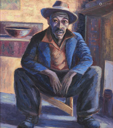 Portrait of a man (Lentswana) Gerard Sekoto(South African, 1913-1993)