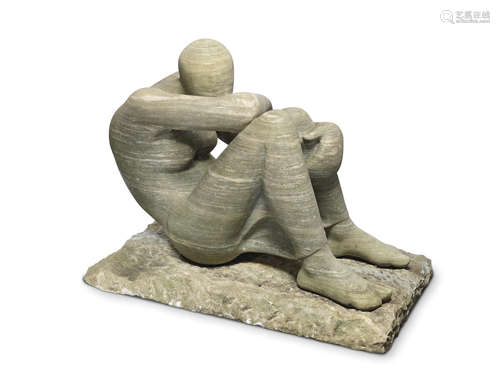 Seated figure 62 x 53 x 80cm (24 7/16 x 20 7/8 x 31 1/2in). Stella Shawzin(South African, born 1920)