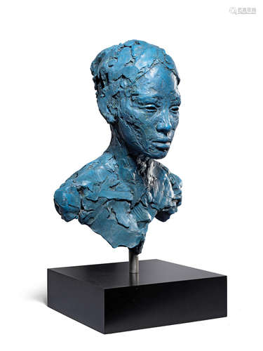 Bust of Girl 61 x 42 x 30cm (24 x 16 9/16 x 11 13/16in) excluding base. Lionel Smit(South African, born 1982)