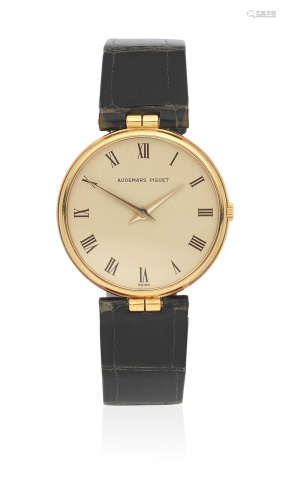 Sold 7th January 1994  Audemars Piguet. An 18K gold manual wind wristwatch