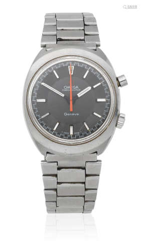 Chronostop, Ref: 145.009, Circa 1968  Omega. A stainless steel manual wind chronograph bracelet watch