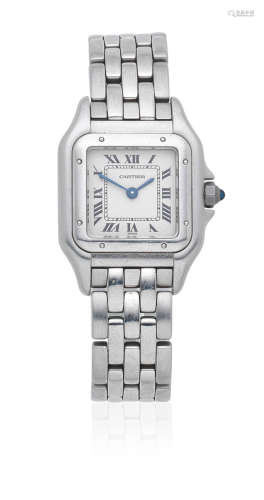 Panthere, Ref: 1320, Circa 1990  Cartier. A lady's stainless steel quartz bracelet watch
