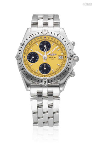 Chronomat, Ref: A20048 GMT, Circa 1990  Breitling. A stainless steel automatic calendar chronograph bracelet watch