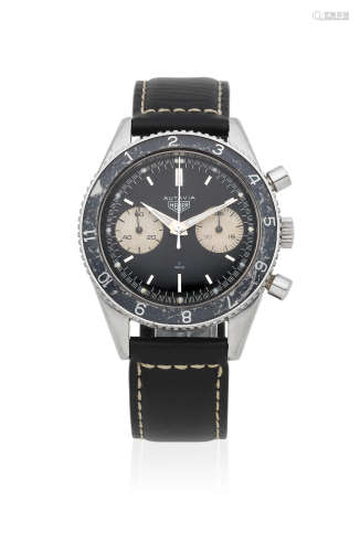 Autavia, Ref: 3646, Circa 1969  Heuer. A stainless steel manual wind chronograph wristwatch