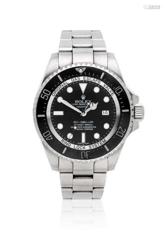 Deepsea Sea-Dweller, Ref: 116660, Circa 2010  Rolex. A stainless steel automatic calendar bracelet watch