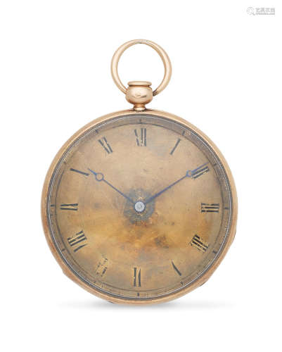 Circa 1830  Charles, 272 Rue St Honoré, Paris. An 18K gold key wind quarter repeating open face pocket watch