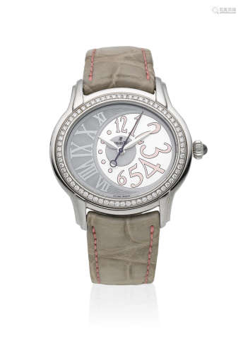 Millenary, Circa 2010  Audemars Piguet. A lady's stainless steel diamond set automatic oval wristwatch