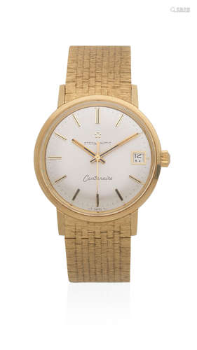 Centenaire, Circa 1975  Eterna-Matic. An 18K gold automatic calendar bracelet watch