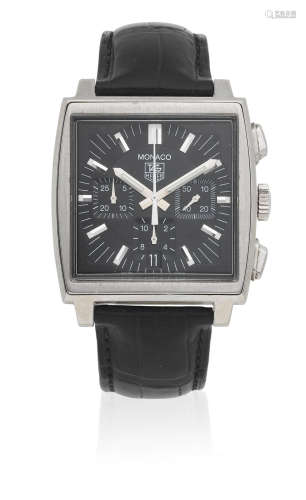 Monaco, Ref: CW2111-0, Sold 26th April 2006  TAG Heuer. A stainless steel automatic calendar chronograph wristwatch