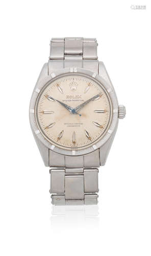 Oyster Perpetual, Ref: 6569, Circa 1956  Rolex. A stainless steel automatic bracelet watch