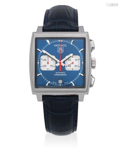 Monaco, Ref: CW2113-0, Sold 1st November 2007  TAG Heuer. A stainless steel automatic calendar chronograph wristwatch