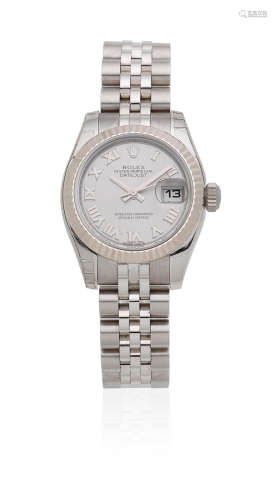 Datejust, Ref: 179174, Circa 2005  Rolex. A lady's stainless steel and white gold automatic calendar bracelet watch