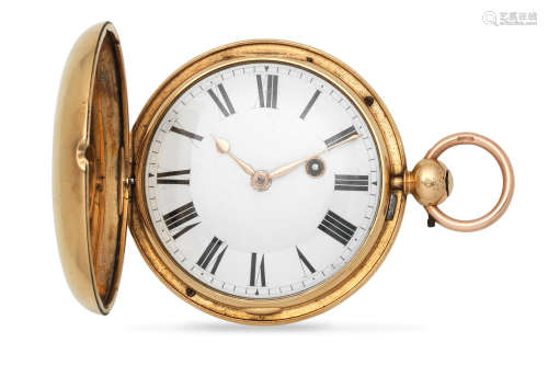 London Hallmark for 1820  John Morgan, Aberystwyth. An 18K gold key wind open face pocket watch
