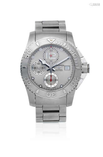 Hydro Conquest, Ref: L3.673.4, Circa 2010  Longines. A stainless steel automatic calendar chronograph bracelet watch