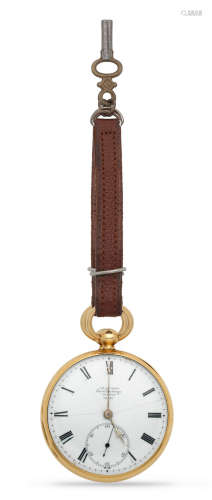 London Hallmark for 1872  James McCabe, Royal Exchange, London. An 18K gold key wind open face pocket watch