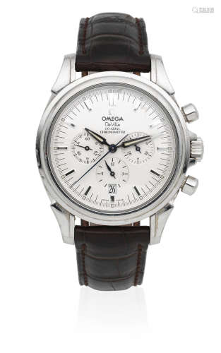 DeVille, Ref: 48413132, Sold 20th December 2002  Omega. A stainless steel automatic calendar chronograph wristwatch