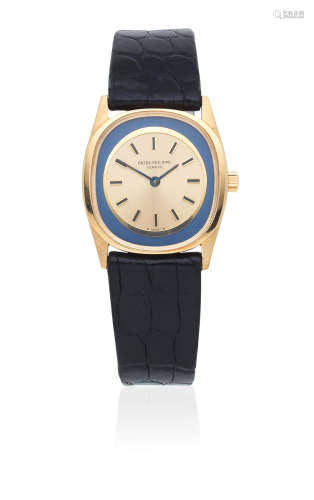 Ref: 4172, Circa 1970  Patek Philippe. A lady's 18K gold manual wind cushion form wristwatch