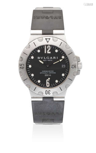 Diagono Scuba, Ref: SD38S, Sold 23rd June 2000  Bulgari. A stainless steel automatic calendar wristwatch