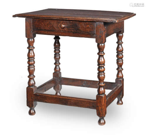 A Charles II joined oak side table, circa 1680
