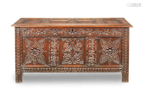 A Charles I joined oak coffer, West Country, circa 1630