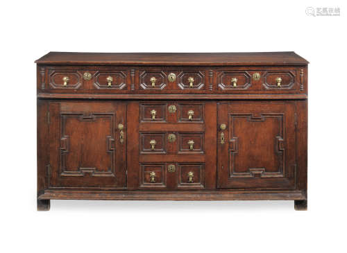 A William & Mary joined oak fully-enclosed dresser base, circa 1690