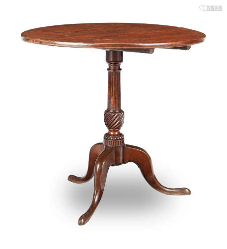 A George III oak tripod occasional table, circa 1770