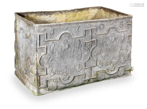 A highly impressive lead water cistern, cast with the date 1705